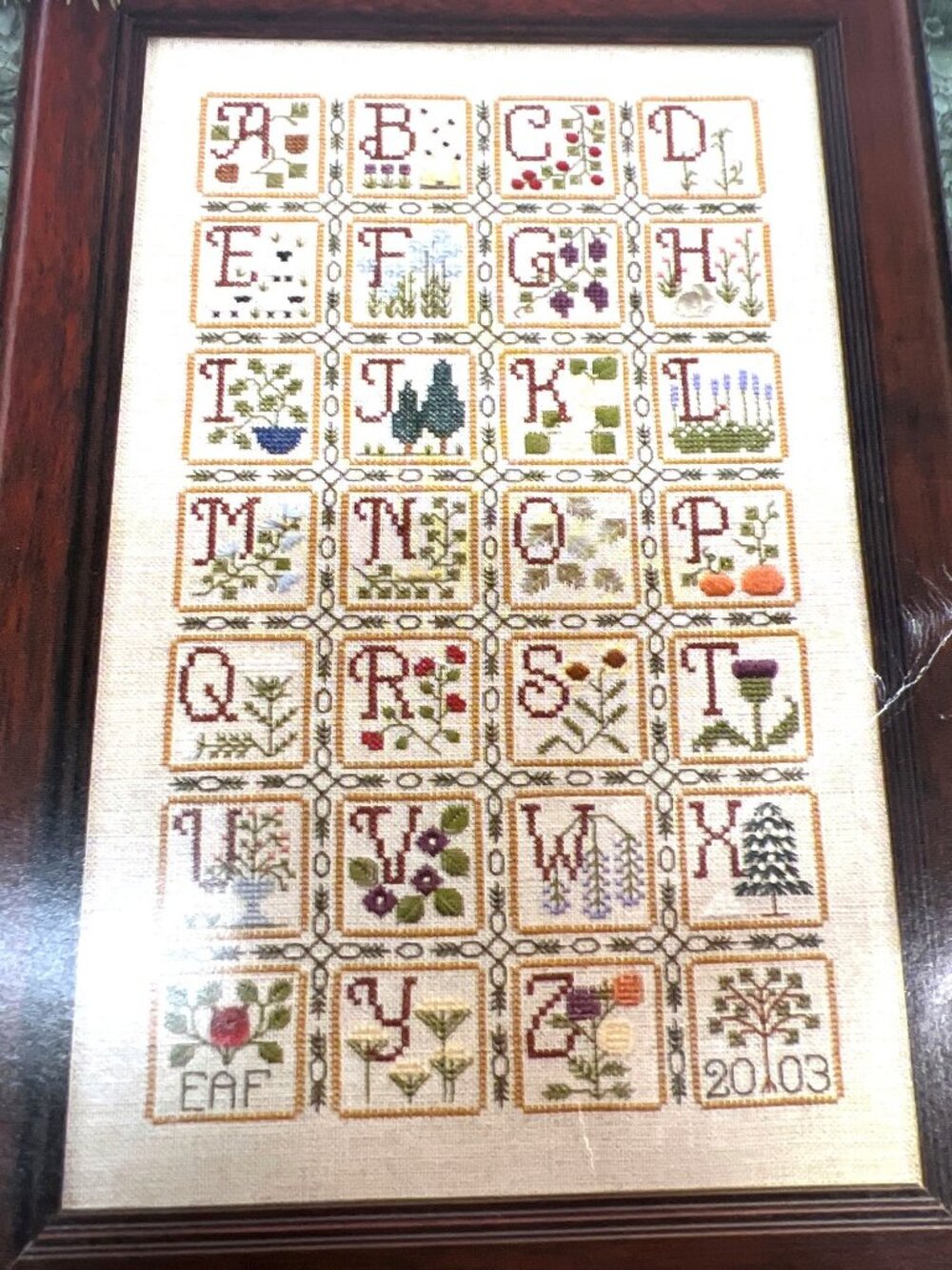 Natures Alphabet Cross Stitch Pattern Elizabeths Designs Botanical Letters A-Z